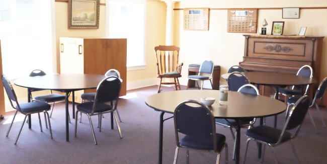 downstairs round tables and chairs